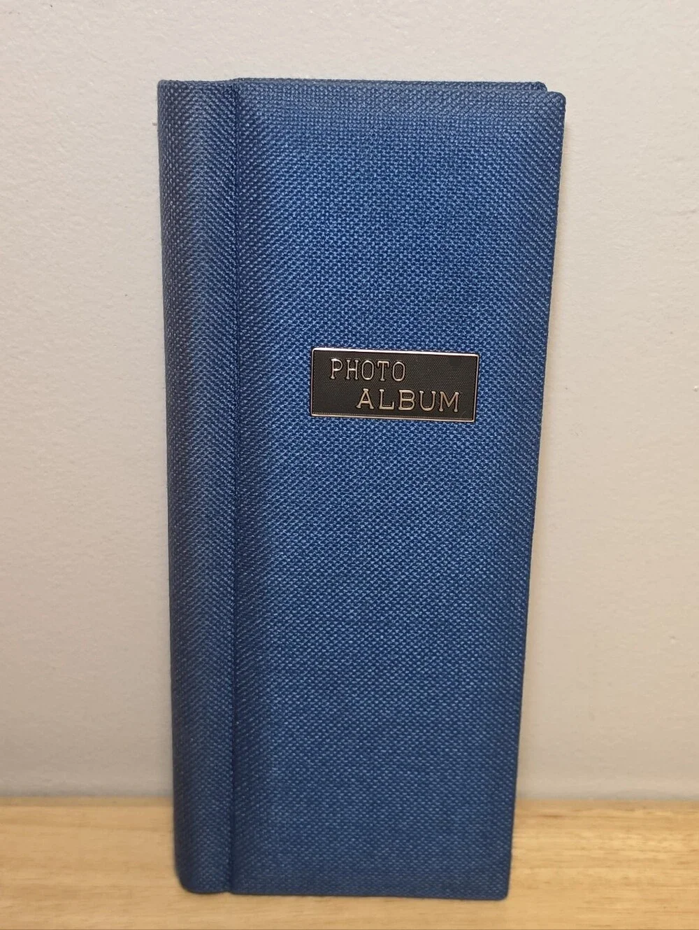 Vintage 70's Hardcover Blue Fabric Textured Slip-In 3.5